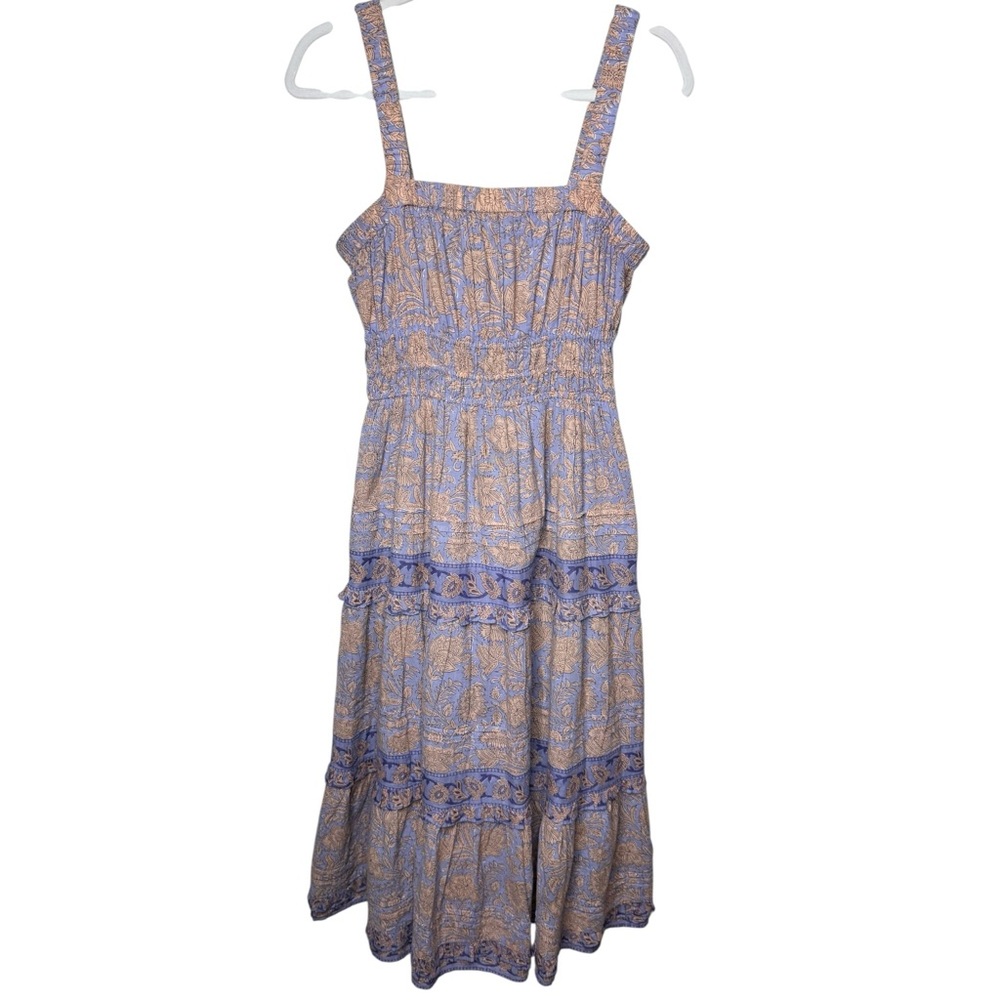 Cleobella Jolene Purple and Orange Printed Midi Dress Small - Picture 4 of 14